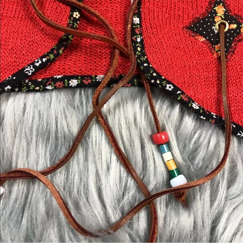 Vintage 1970s Arpeja Red Acrylic Bead Vest
